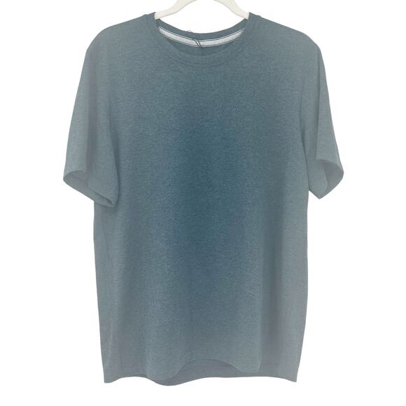 Lululemon Mens Athleisure Crewneck‎ Short Sleeve Active T-Shirt Heathered Blue - Picture 1 of 5